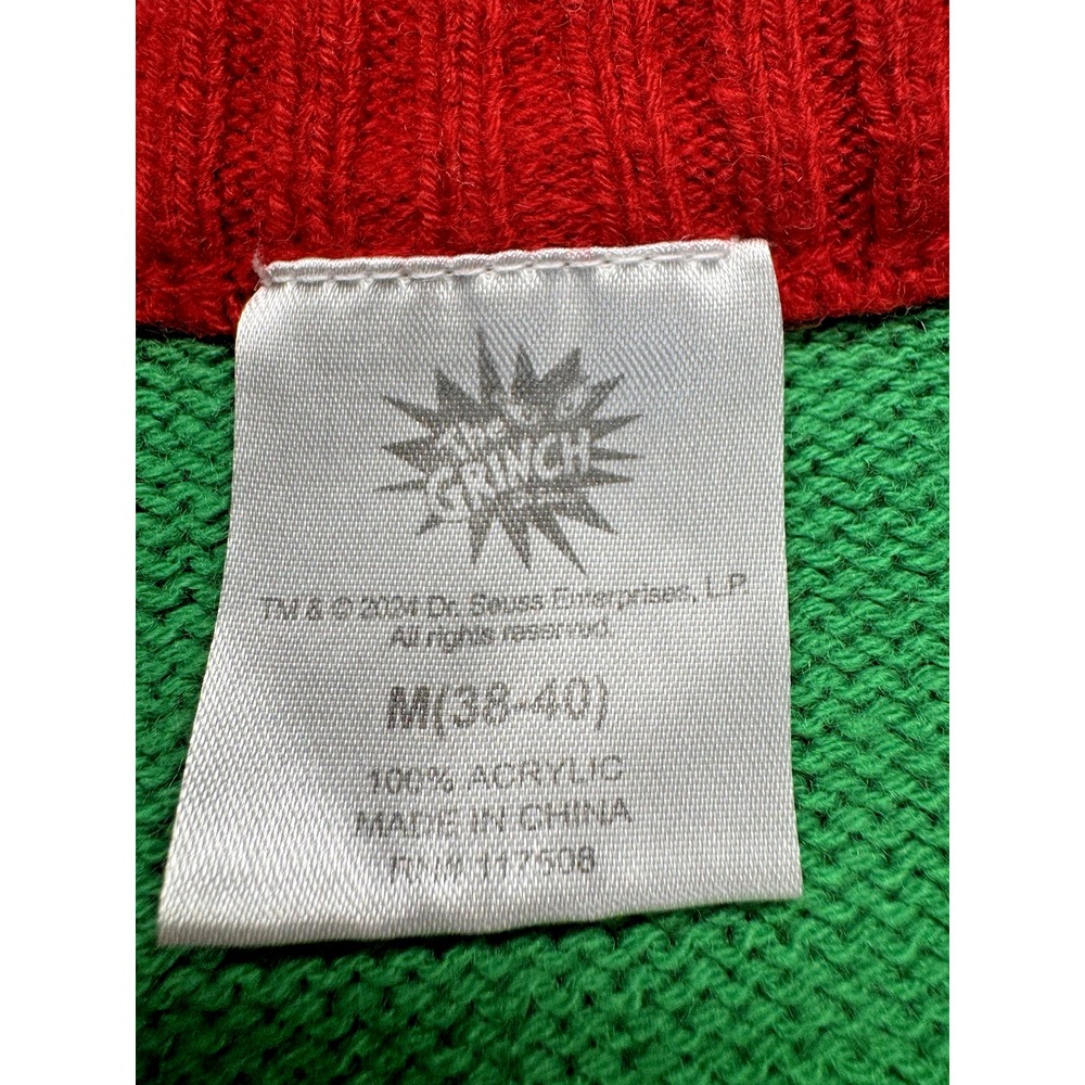 MERRY GRINCHMAS Ugly Christmas Crew Neck Sweater Size M The Grinch Green - Picture 3 of 7